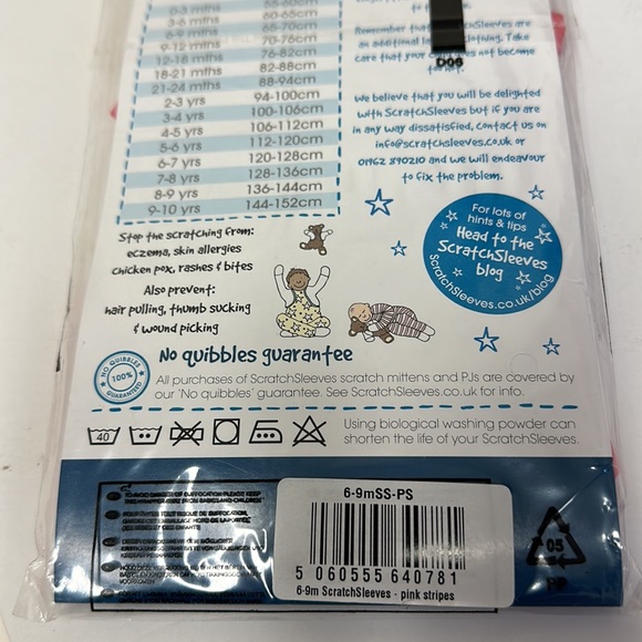 NWT pink and white scratch sleeves size 6 to 9 months - Picture 4 of 6